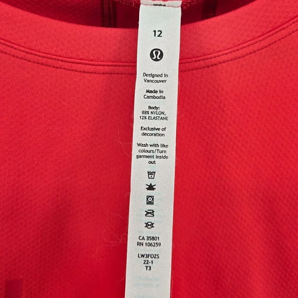 Lululemon Muscle Love Long Sleeve Shirt *Motif - 12 Love Red